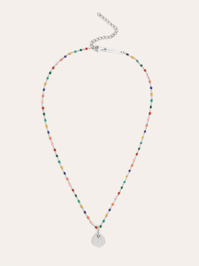 Personalized Necklace Colors Enamel Letter