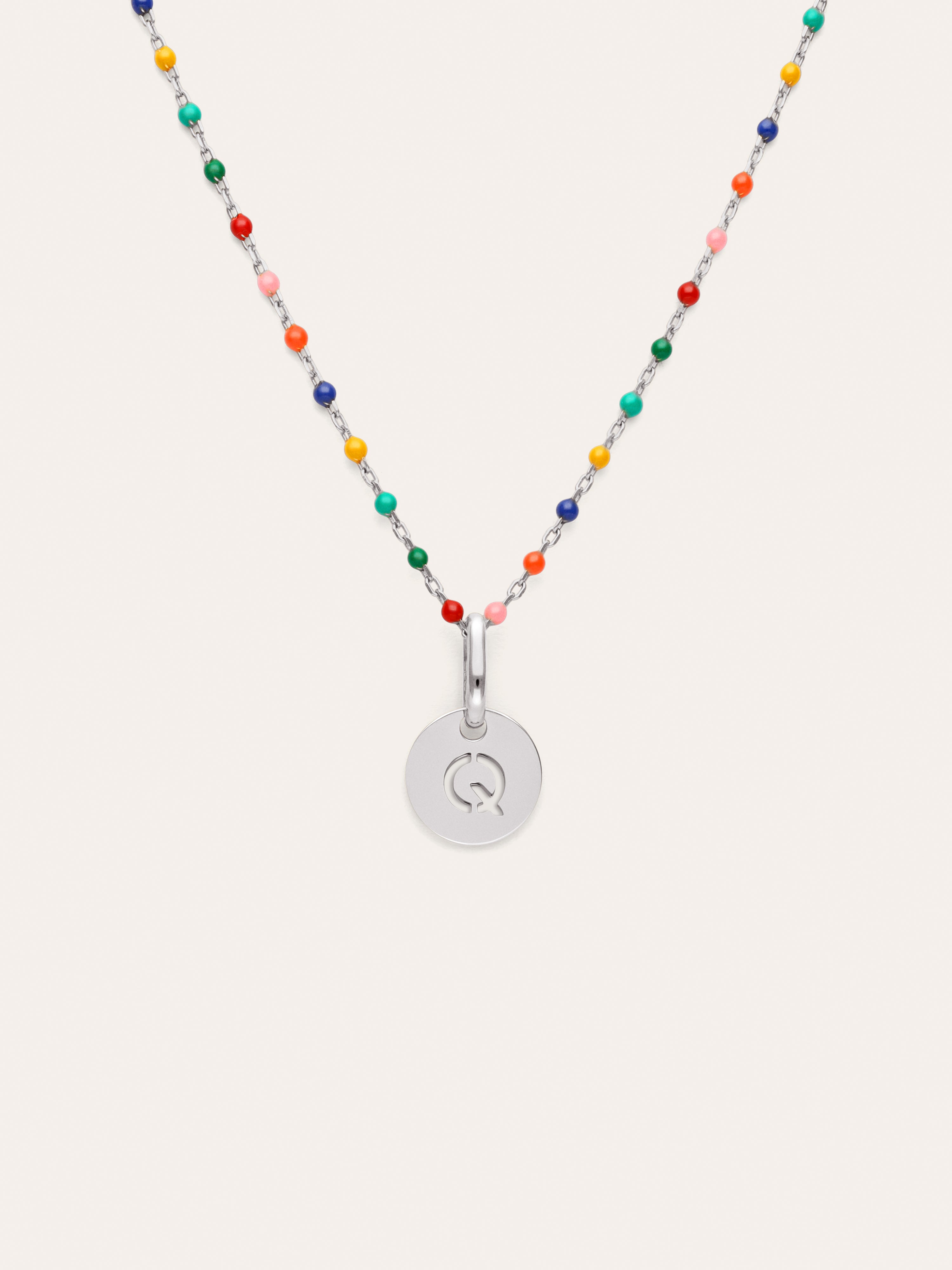 Personalized Necklace Colors Enamel Letter