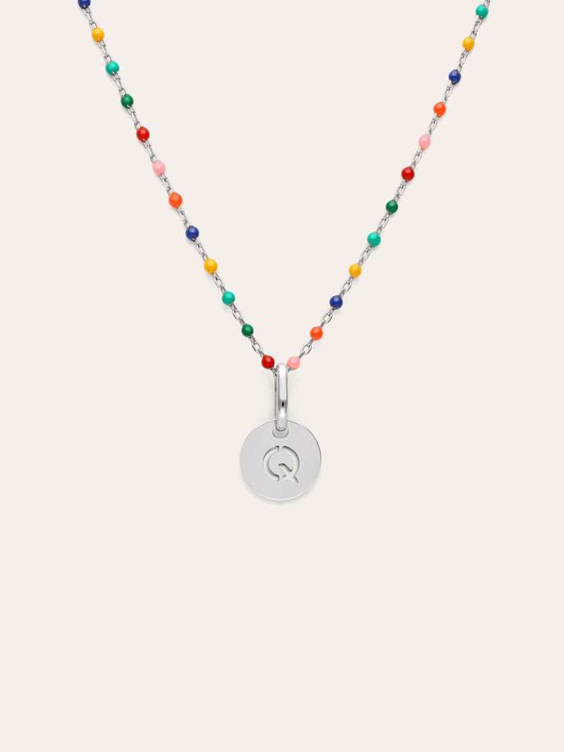 Personalized Necklace Colors Enamel Letter