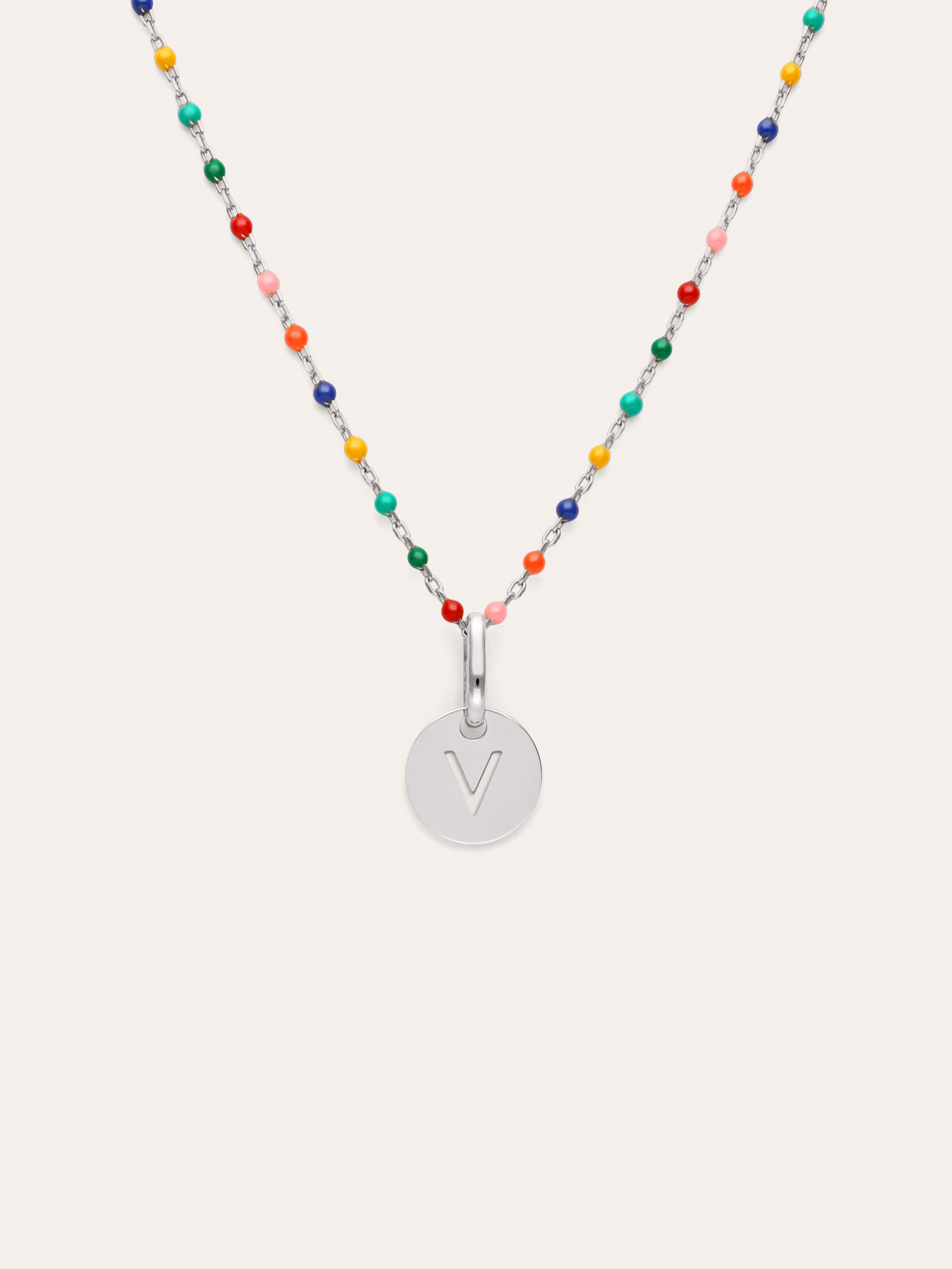 Personalized Necklace Colors Enamel Letter