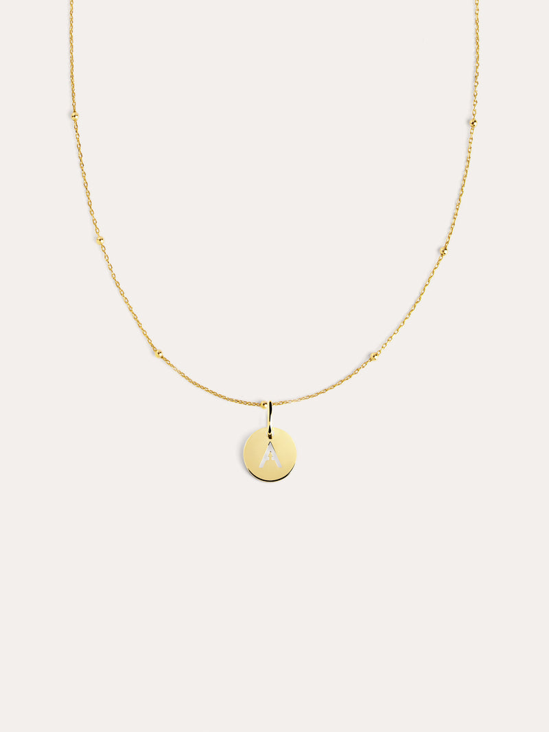 Mini Medallion Halskette Silber, vergoldet