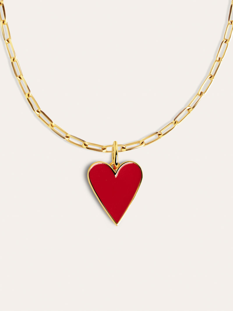 Halskette Chic Lovely Heart Rot Edelstahl Vergoldet