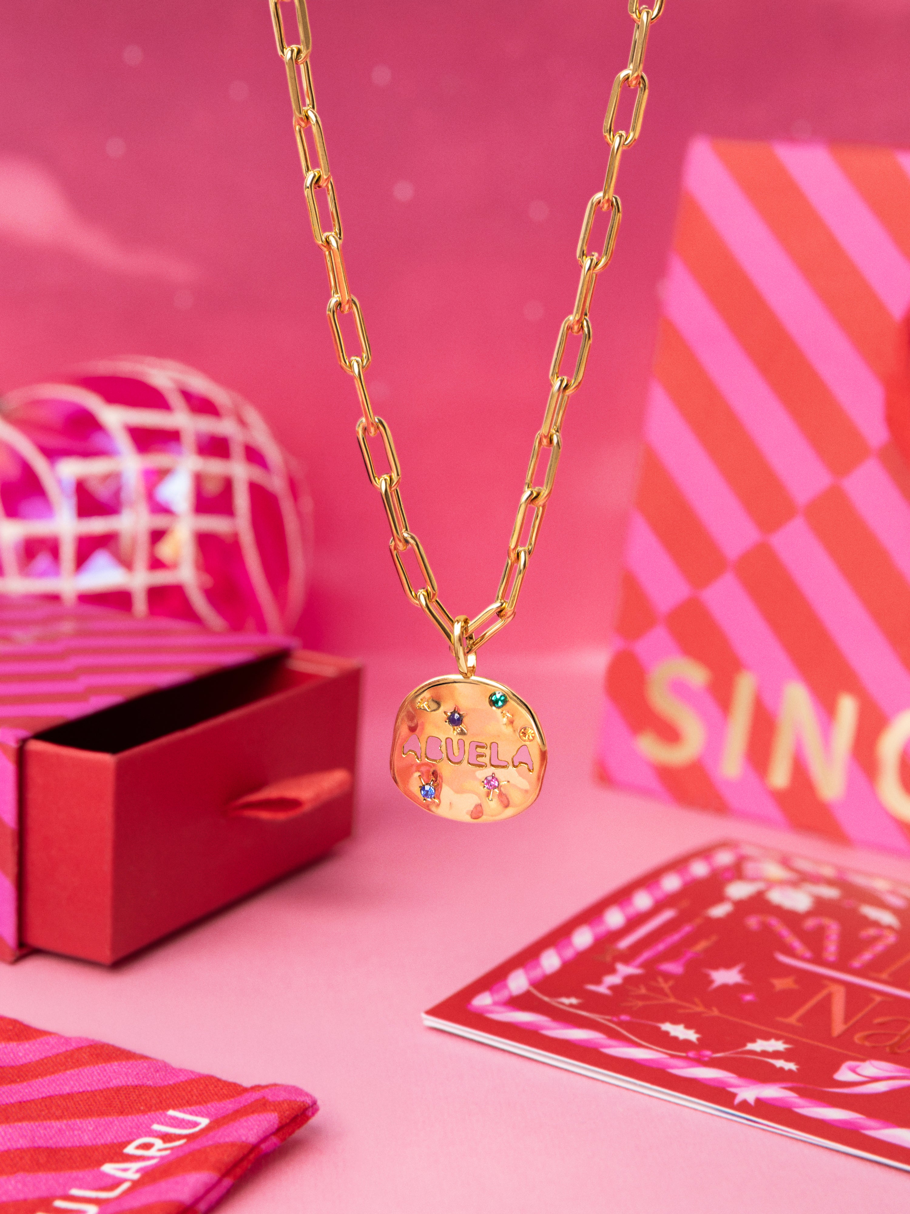 Pack Regalo Collar Chic y Charm Abuela Baño Oro