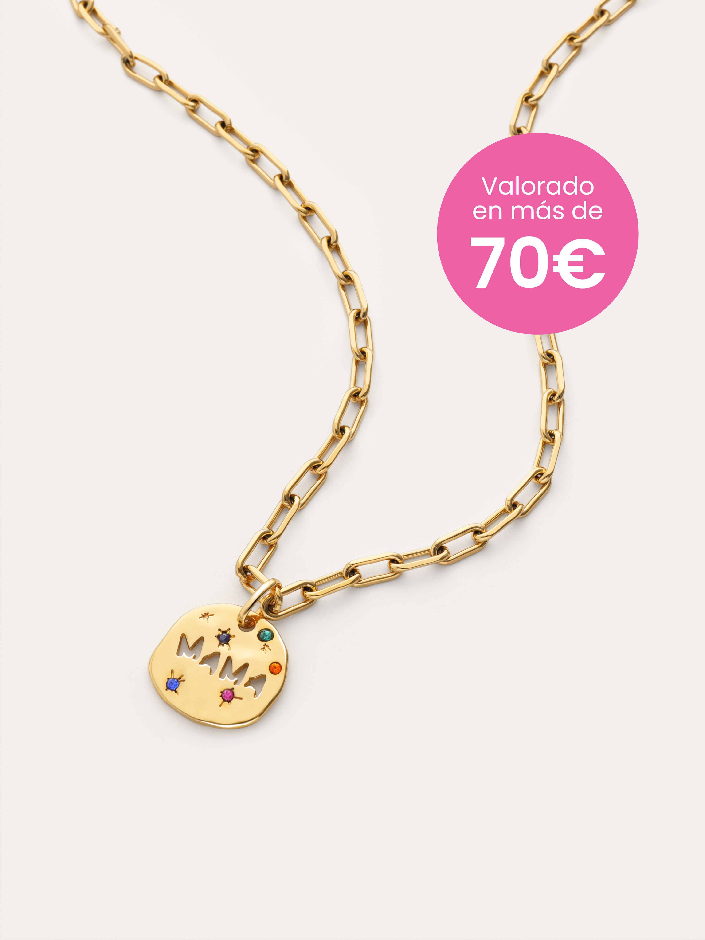Pack Regalo Collar Chic y Charm Mamá Baño Oro