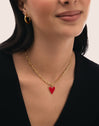 Halskette Chic Lovely Heart Rot Edelstahl Vergoldet