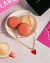 Halskette Chic Lovely Heart Rot Edelstahl Vergoldet