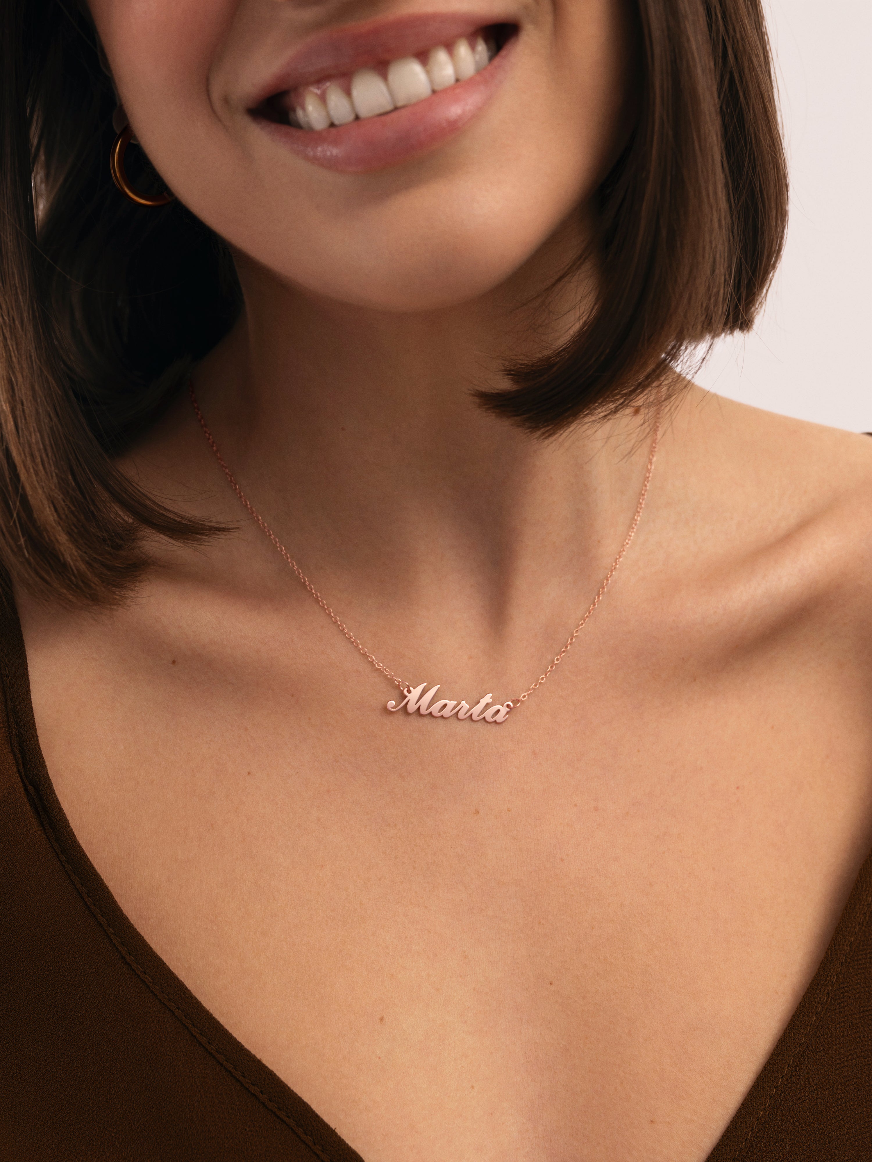 Collier Personnalisé Carrie Argent Plaqué Or Rose
