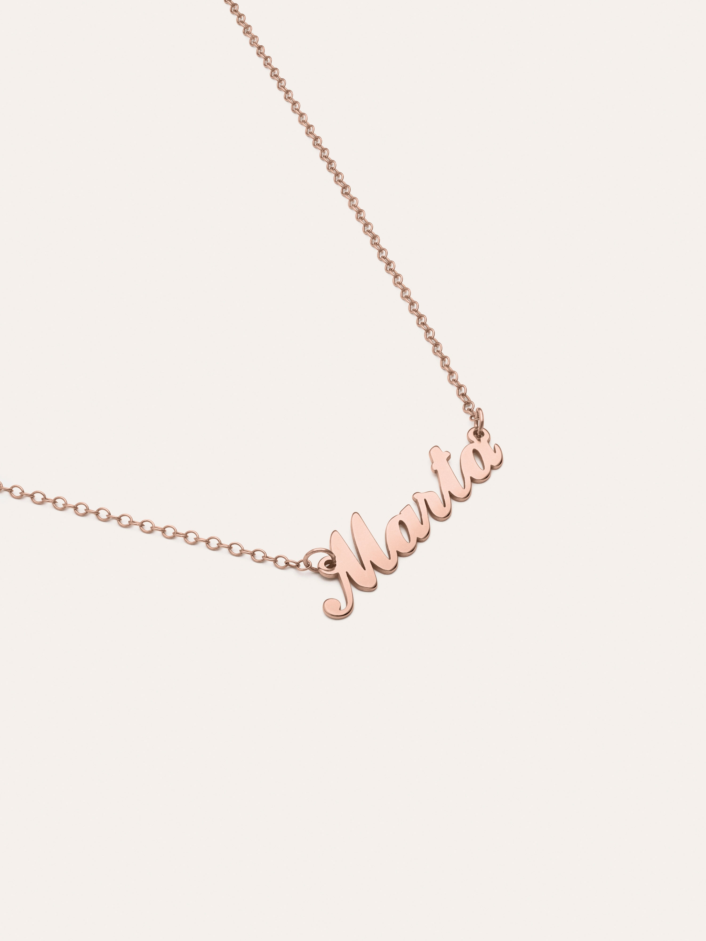 Collier Personnalisé Carrie Argent Plaqué Or Rose
