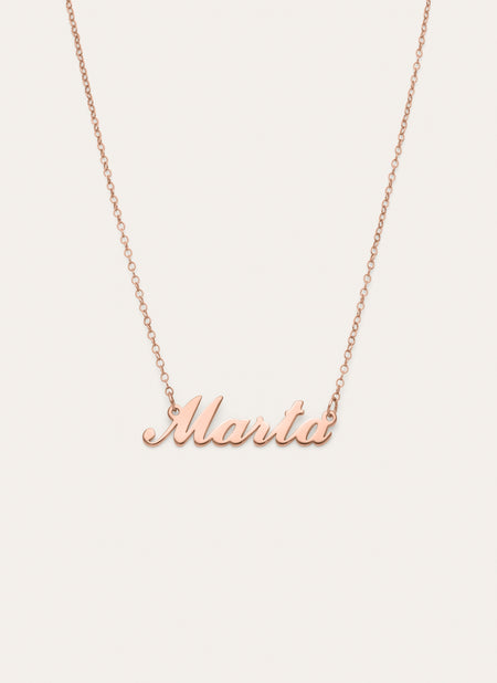 Collar Personalizado Carrie Plata Baño Oro Rosa