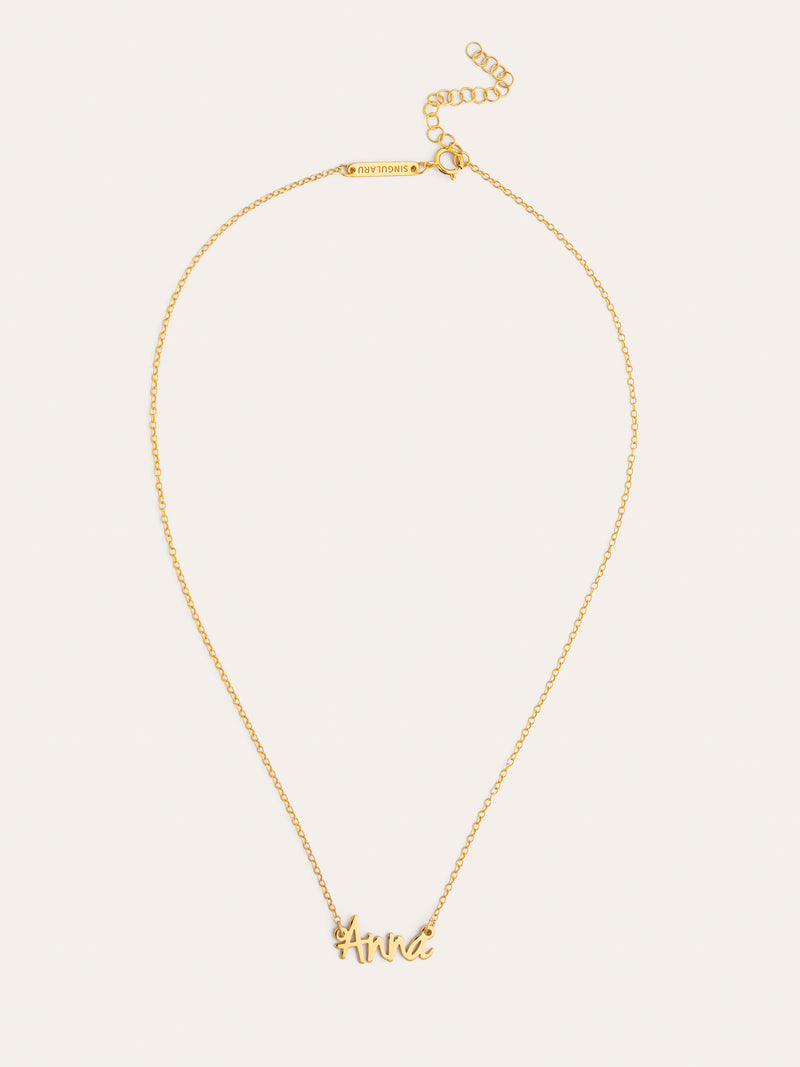 Collar Personalizado Sue Plata Baño Oro