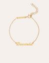 Pulsera Personalizada Carrie Plata Baño Oro