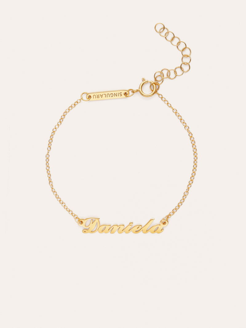 Pulsera Personalizada Carrie Plata Baño Oro