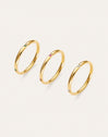 Pack 3 Anillos Palmar Colors Acero Baño Oro