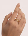 Sparks Ring-Set (3er-Pack), Edelstahl vergoldet