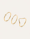 Sparks Ring-Set (3er-Pack), Edelstahl vergoldet