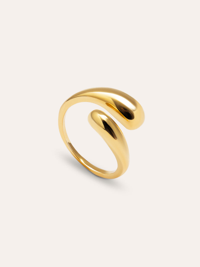 Abbraccio Ring Edelstahl mit 18kt Goldbeschichtung