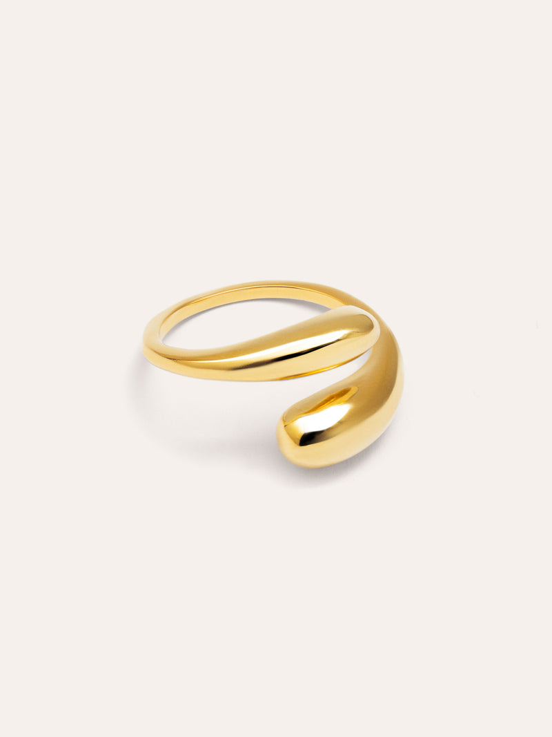 Abbraccio Ring Edelstahl mit 18kt Goldbeschichtung