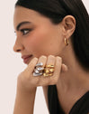 Abbraccio Amour Stainless Steel Gold Ring