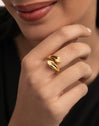 Abbraccio Amour Stainless Steel Gold Ring