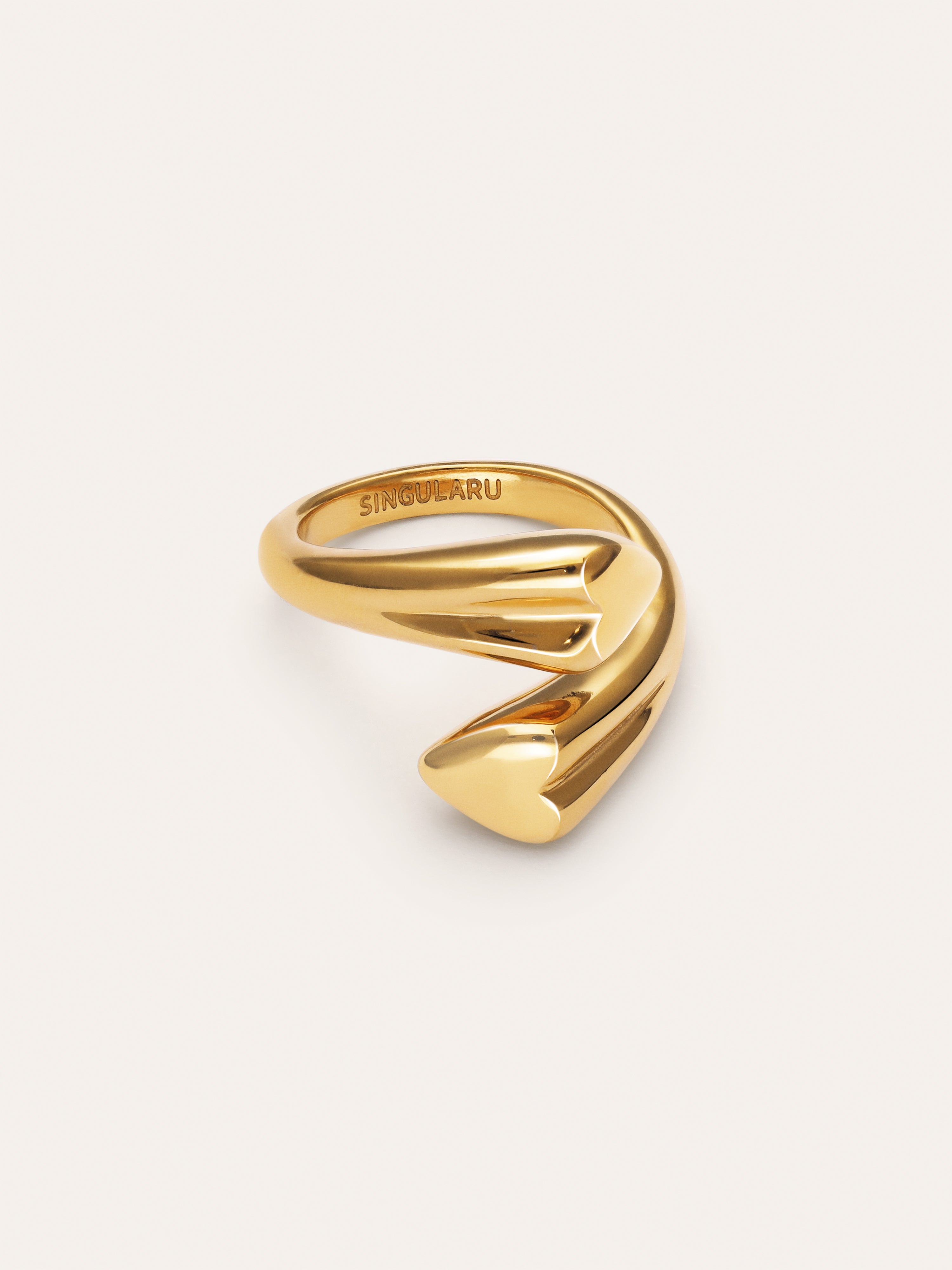 Abbraccio Amour Stainless Steel Gold Ring