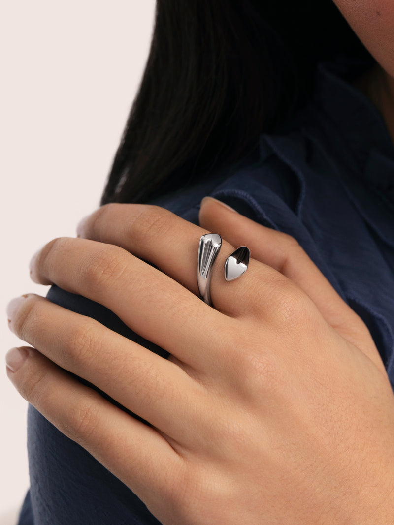 Abbraccio Amour Ring, Edelstahl