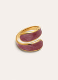 Abbraccio Granat Ring Stahl, vergoldet
