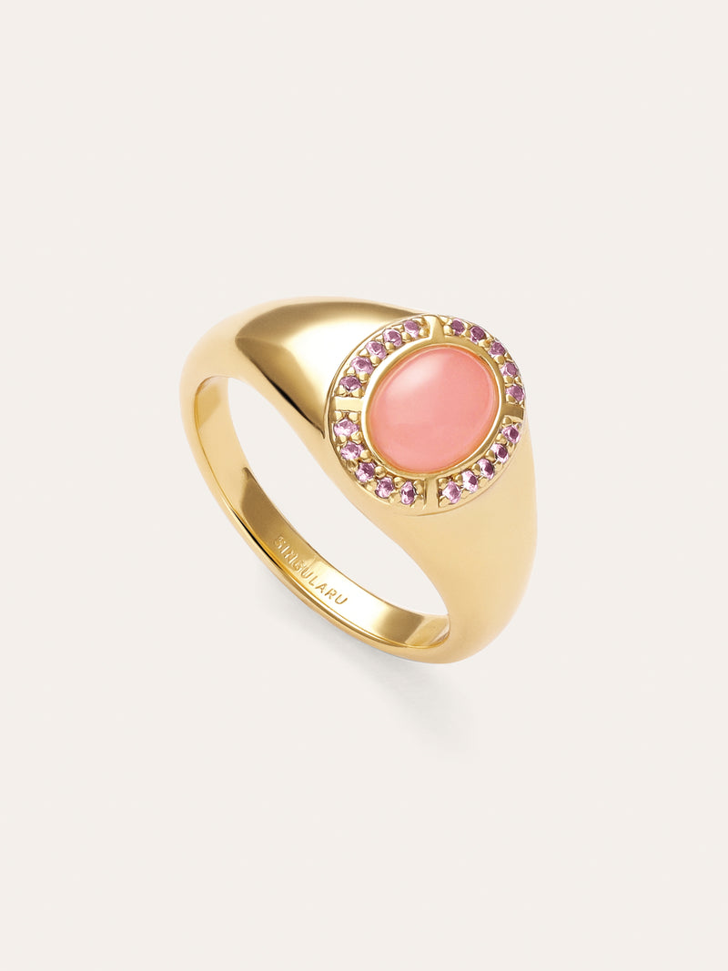 Amanda Pink Ring vergoldet