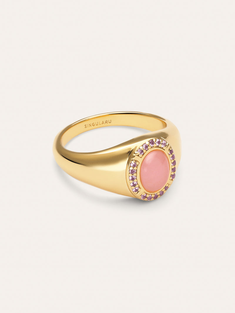 Amanda Pink Ring vergoldet