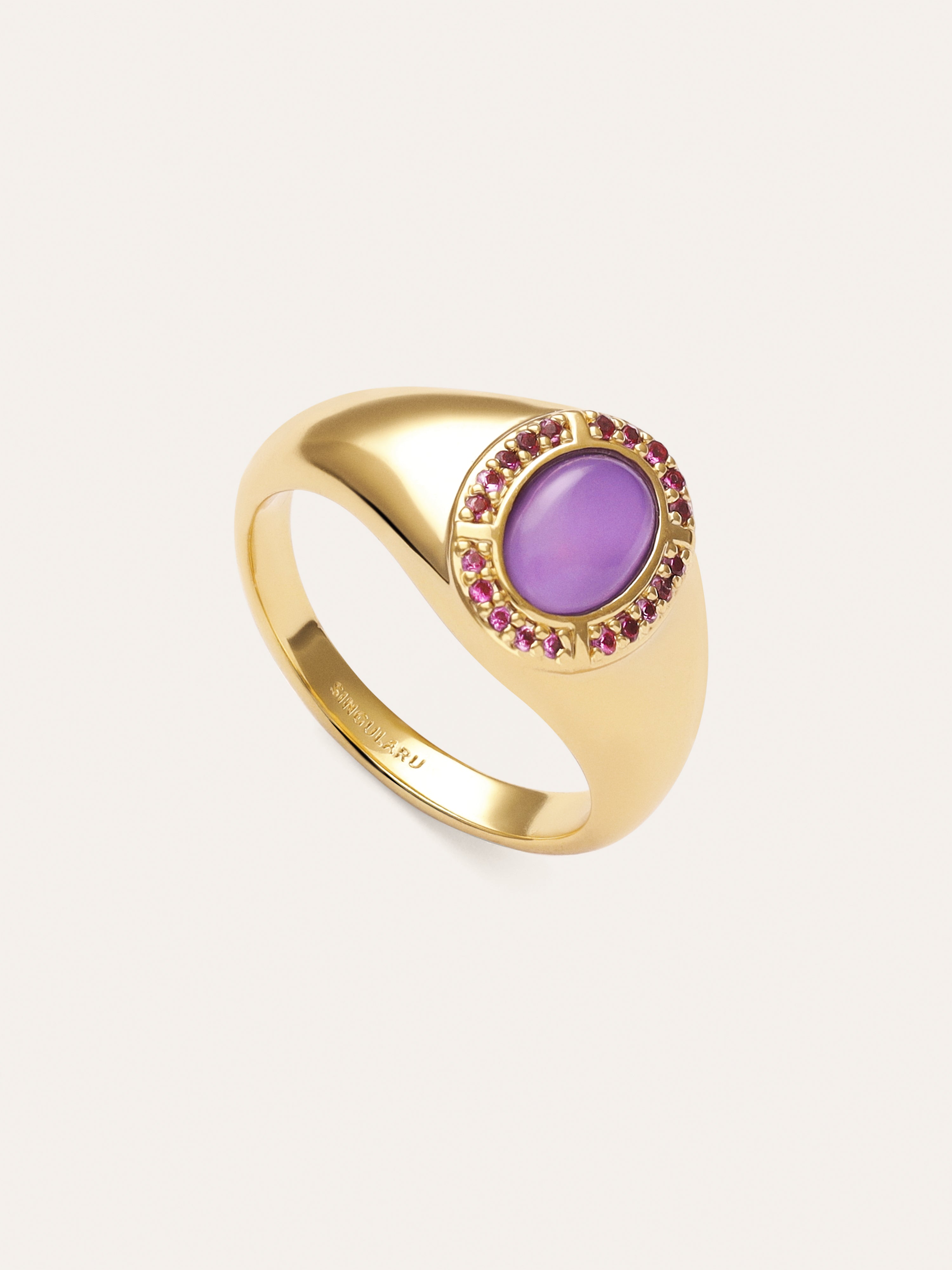 Anillo Amanda Violeta Baño Oro