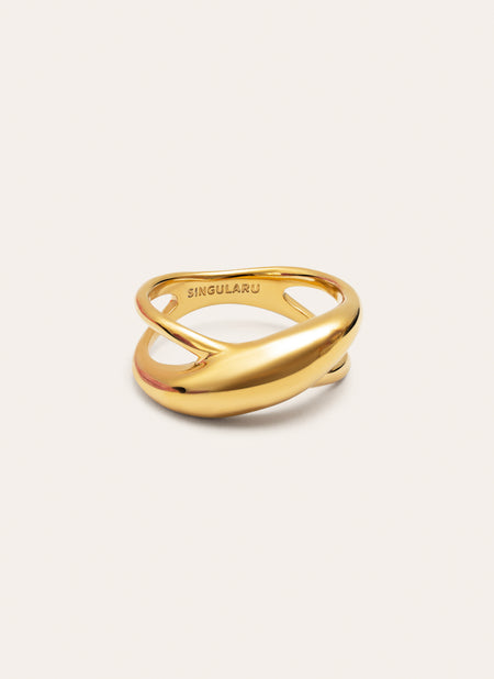 Anillo Ariel Acero Baño Oro