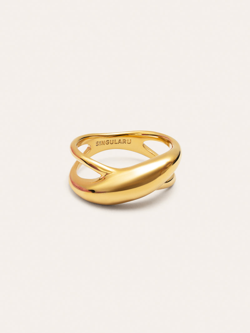 Ariel Ring Edelstahl, vergoldet