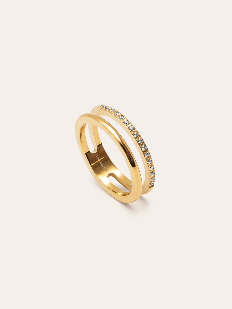 Bibiana Edelstahl Ring, vergoldet