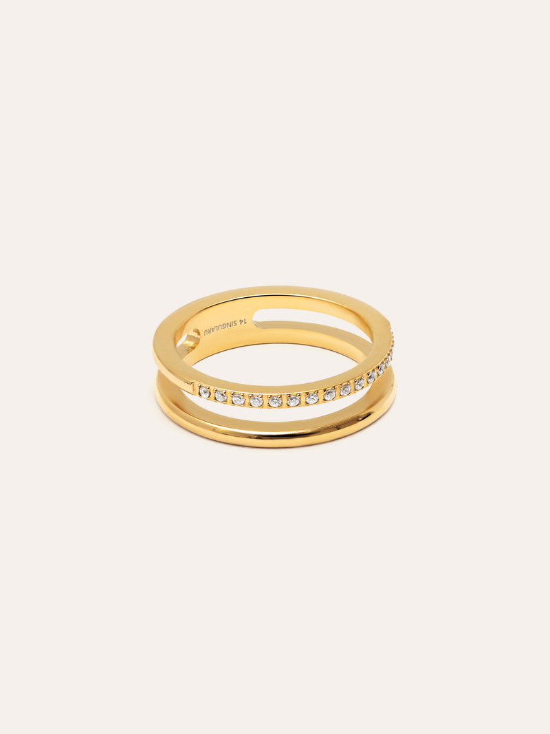Bibiana Edelstahl Ring, vergoldet