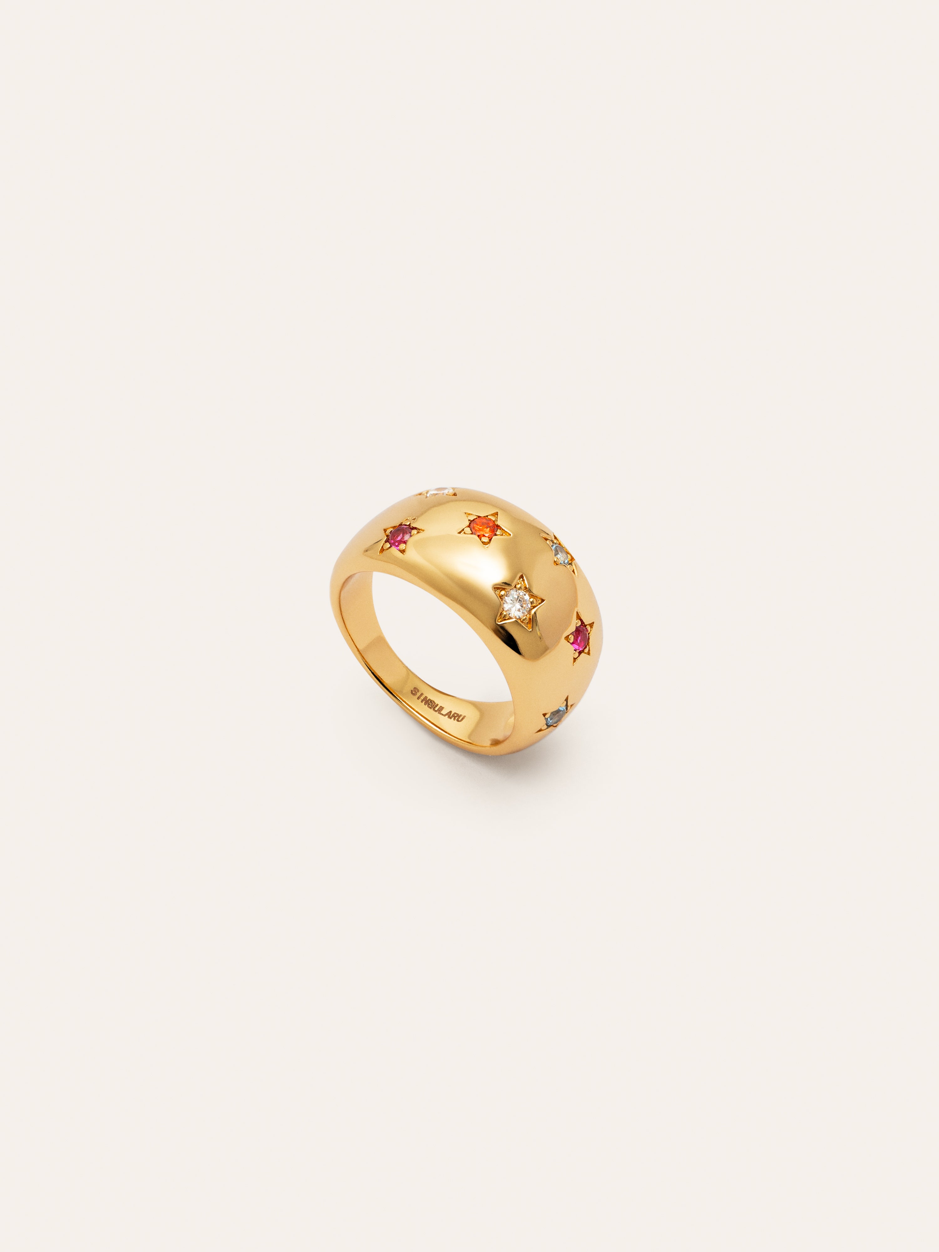 Anillo Bomb Color Stars Baño Oro