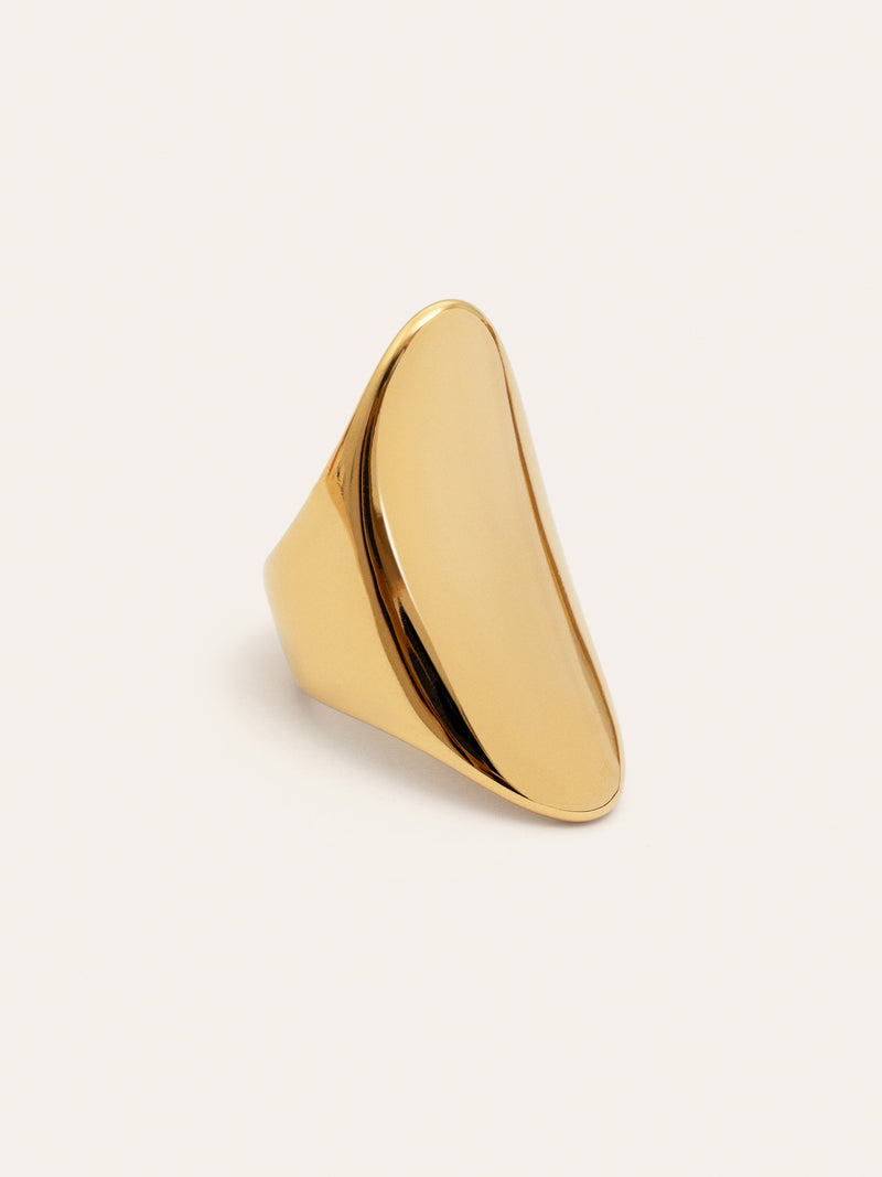 Bohemian Ring Edelstahl, vergoldet