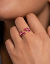 Bague Buganvilla Framboise plaquée or rose