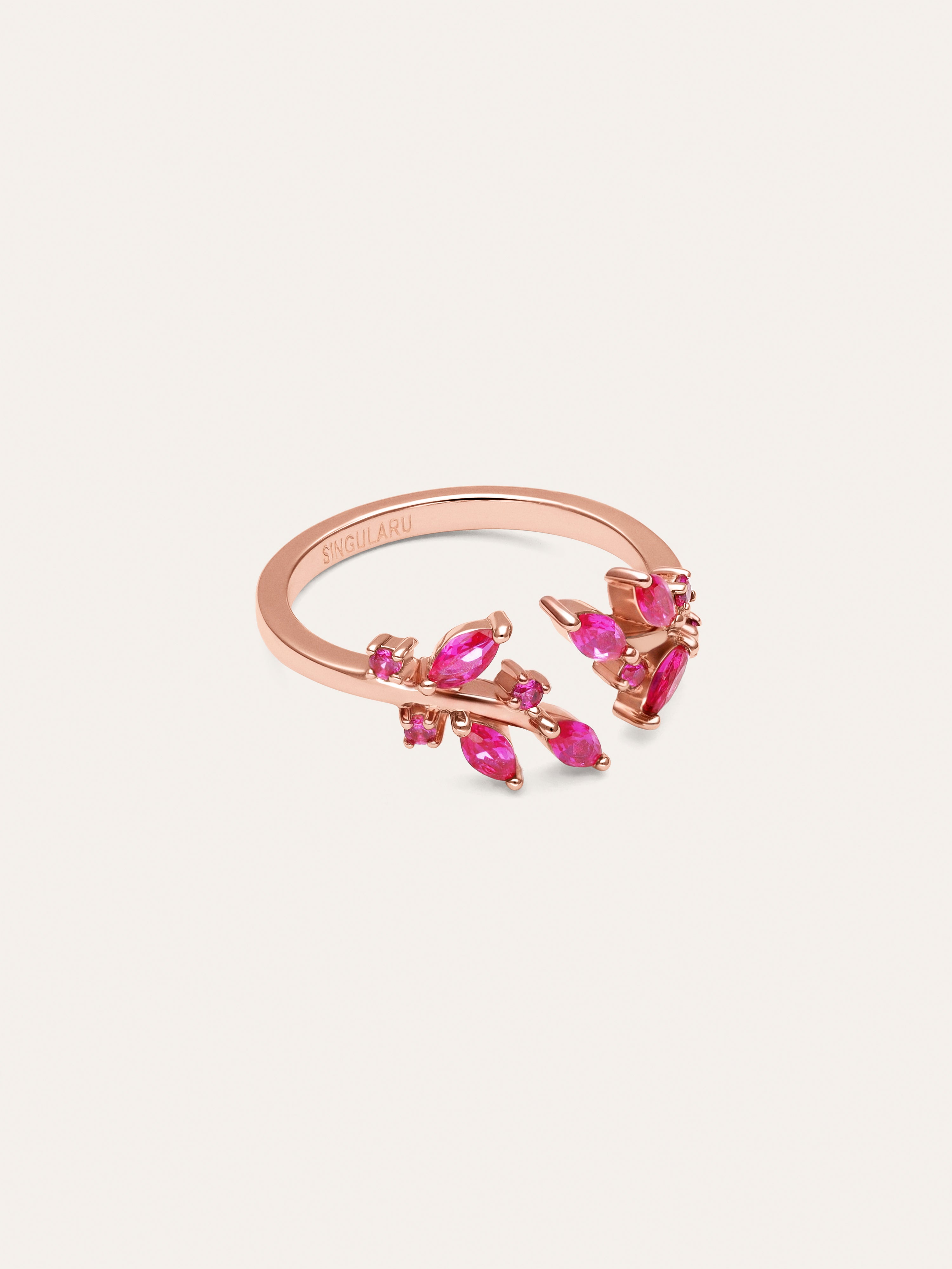 Bague Buganvilla Framboise plaquée or rose