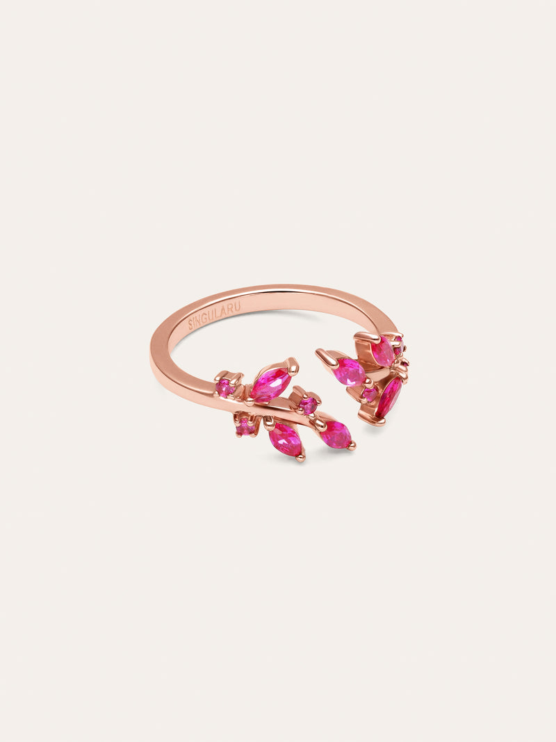 Bague Buganvilla Framboise plaquée or rose