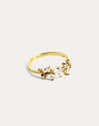 Anillo Buganvilla White Baño Oro