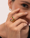 Anillo Candela Stones Acero Baño Oro