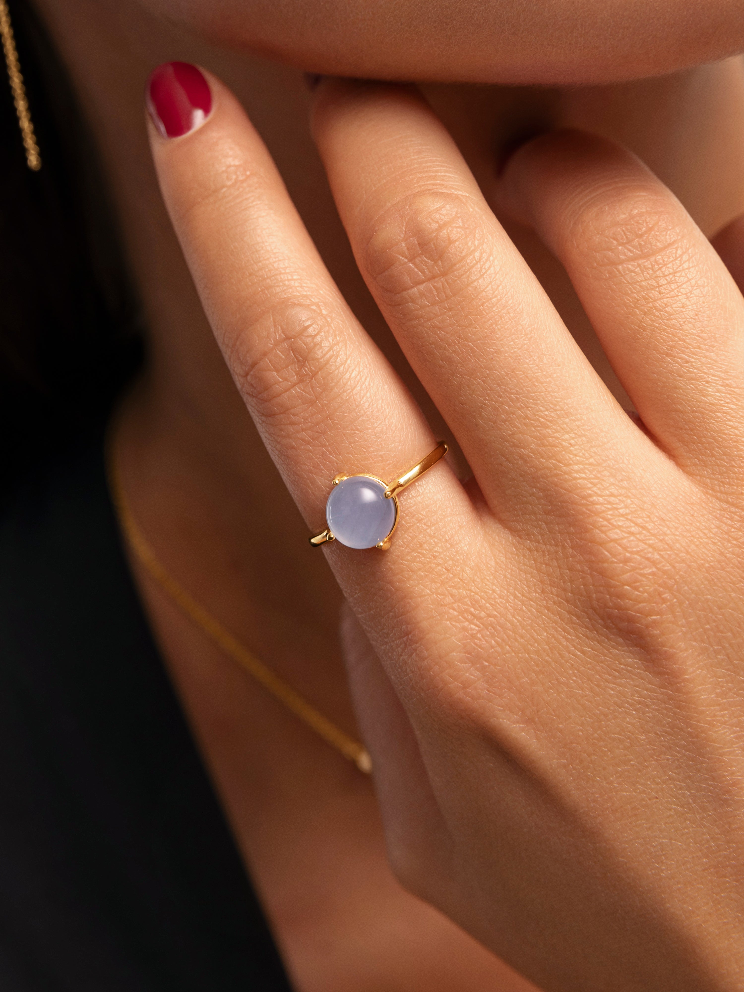 Anillo Celebrate Azul Baño Oro