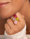 Anillo Celebrate Azul Baño Oro