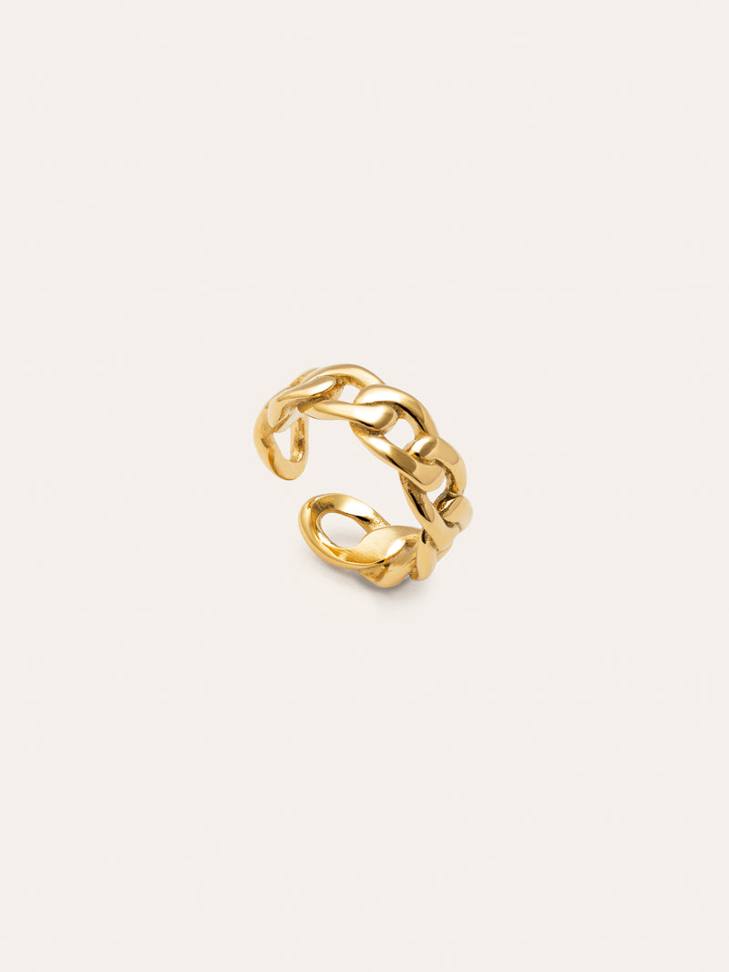 Chunky Glieder Ring Edelstahl, vergoldet