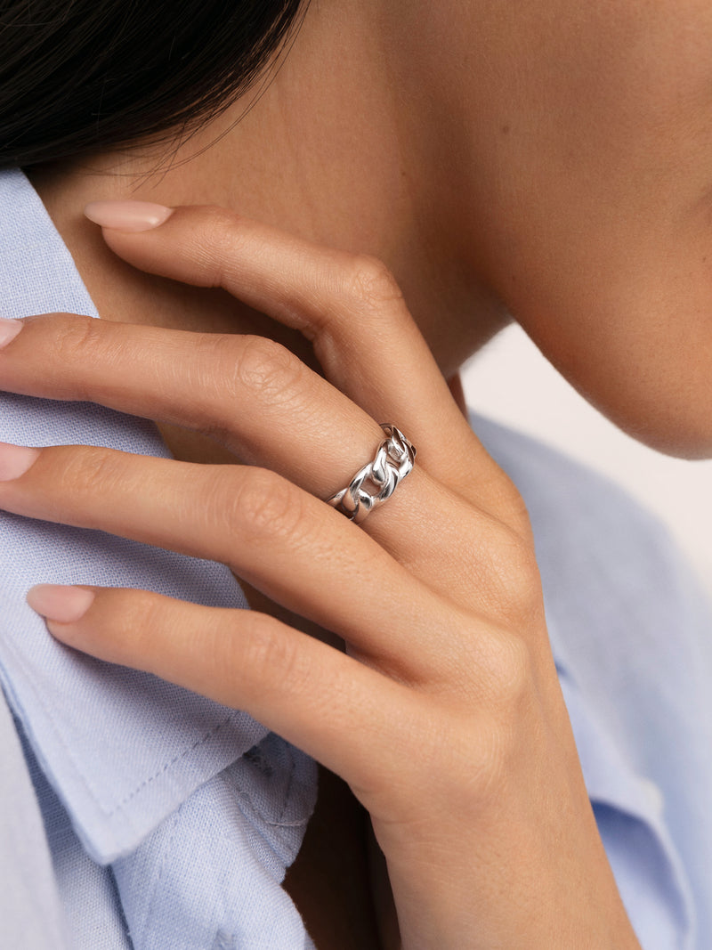 Chunky Glieder Ring Edelstahl