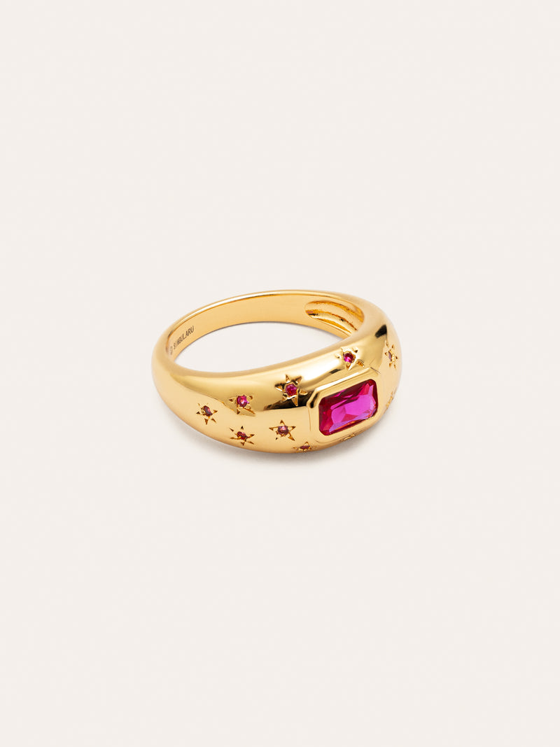 Charlotte Smaragd Ring, vergoldet