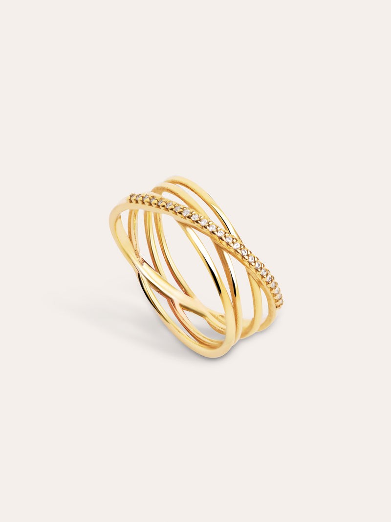 Comete Ring Silber, vergoldet
