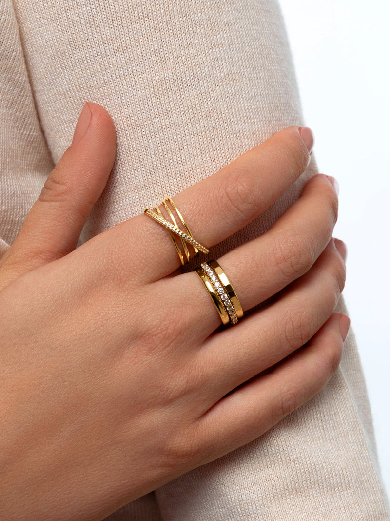 Comete Ring Silber, vergoldet

