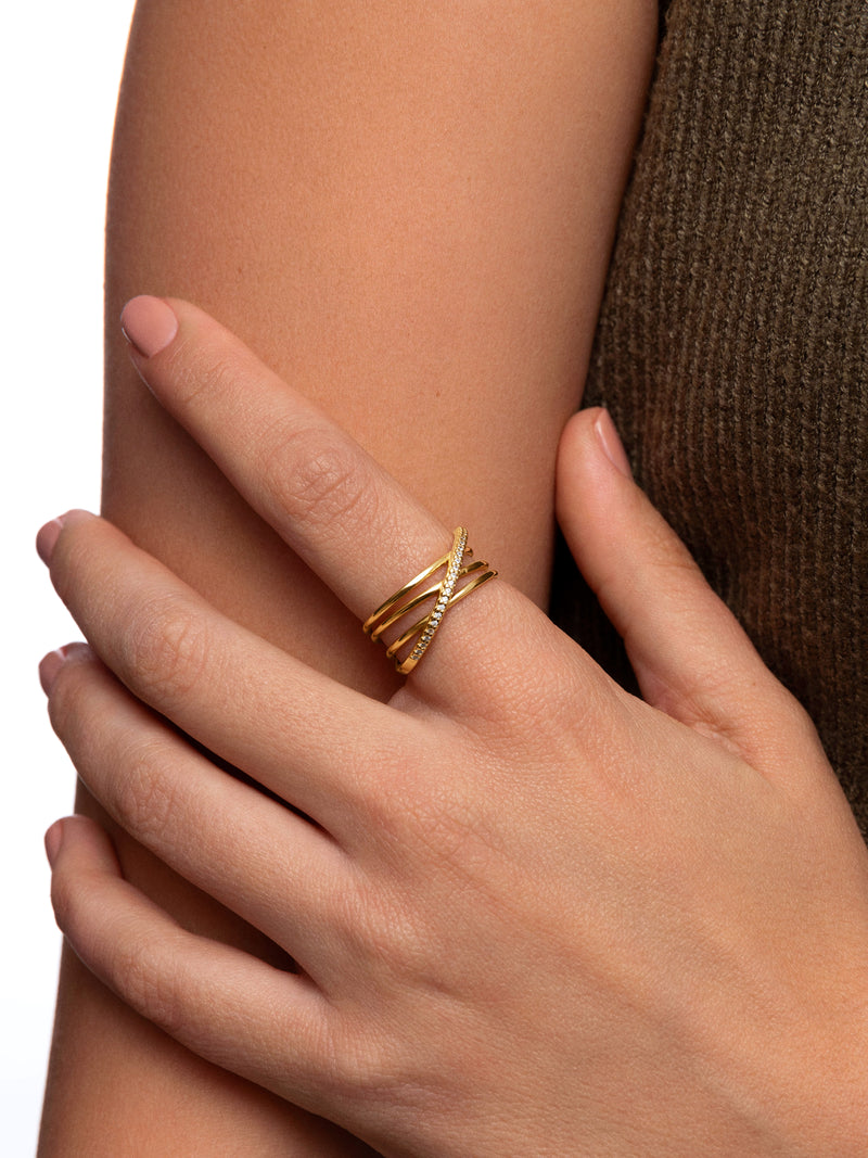 Comete Ring Silber, vergoldet

