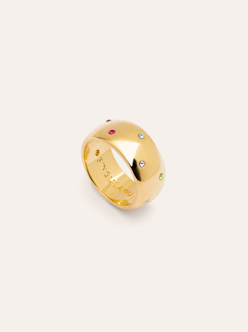 Curve Rainbow Ring, vergoldet