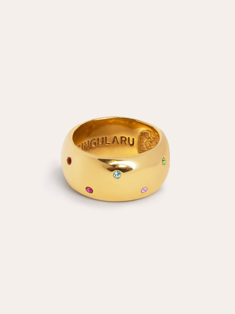 Curve Rainbow Ring, vergoldet
